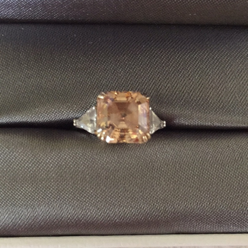 Carat CZ champagne diamond ring. Sz 5